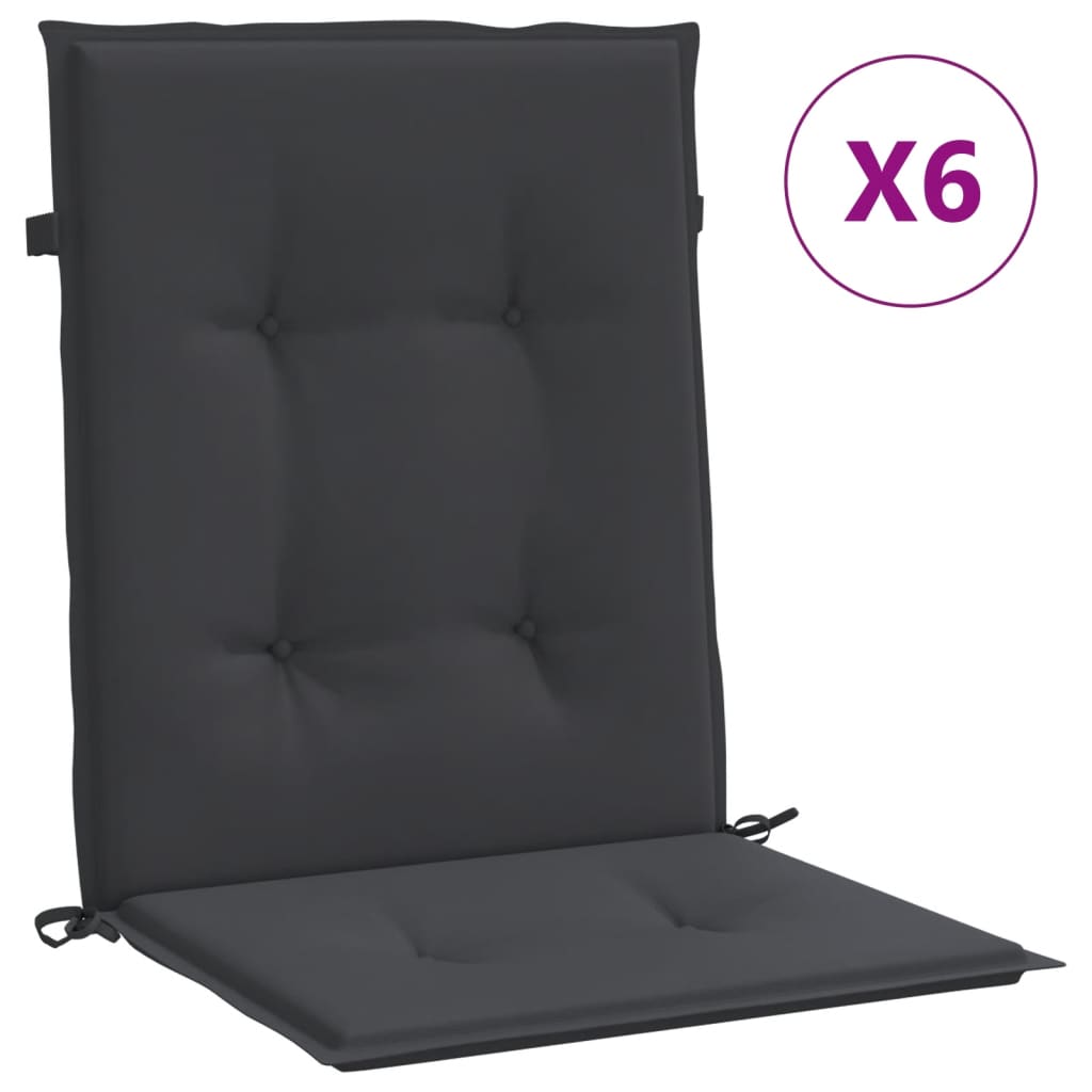 Jastuci za vrtne stolice 6 kom crni 100 x 50 x 3 cm od tkanine