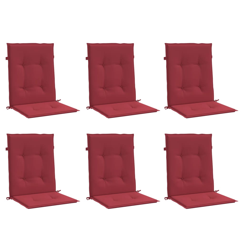 Jastuci za vrtne stolice 6 kom boja vina 100x50x3 cm od tkanine