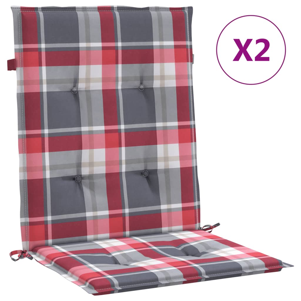Jastuci za stolice 2 kom crveni karirani 100x50x3 cm od tkanine