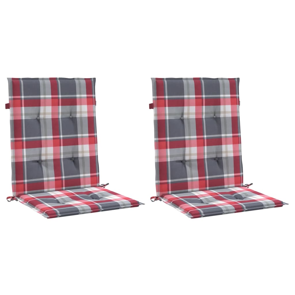 Jastuci za stolice 2 kom crveni karirani 100x50x3 cm od tkanine