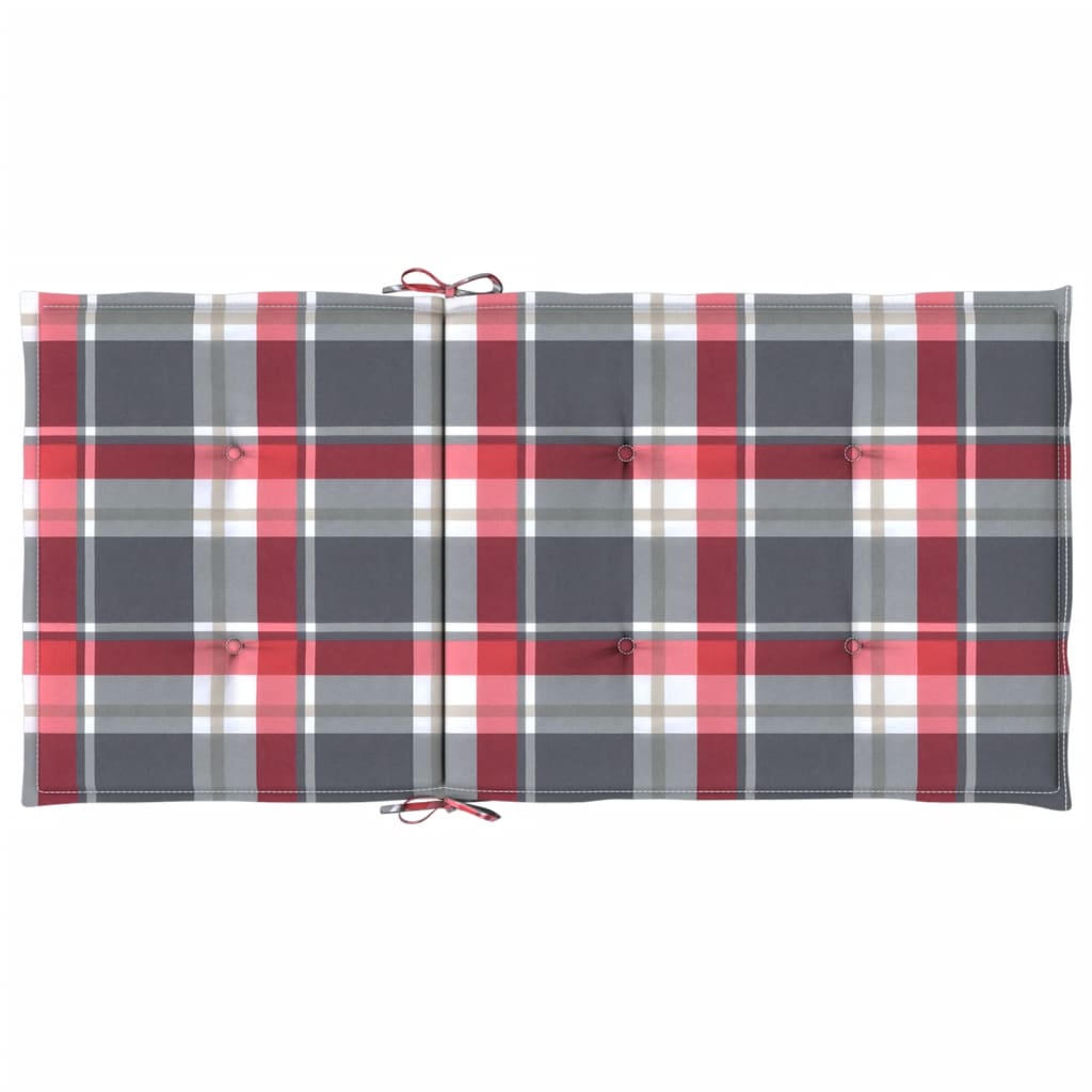 Jastuci za stolice 4 kom crveni karirani 100x50x3 cm od tkanine