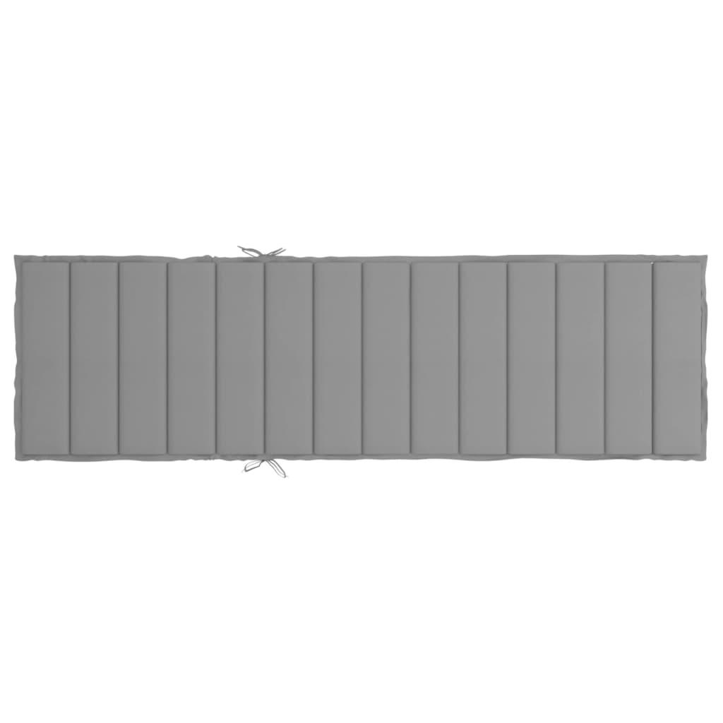 Jastuk za ležaljku sivi 200 x 60 x 3 cm od tkanine Oxford
