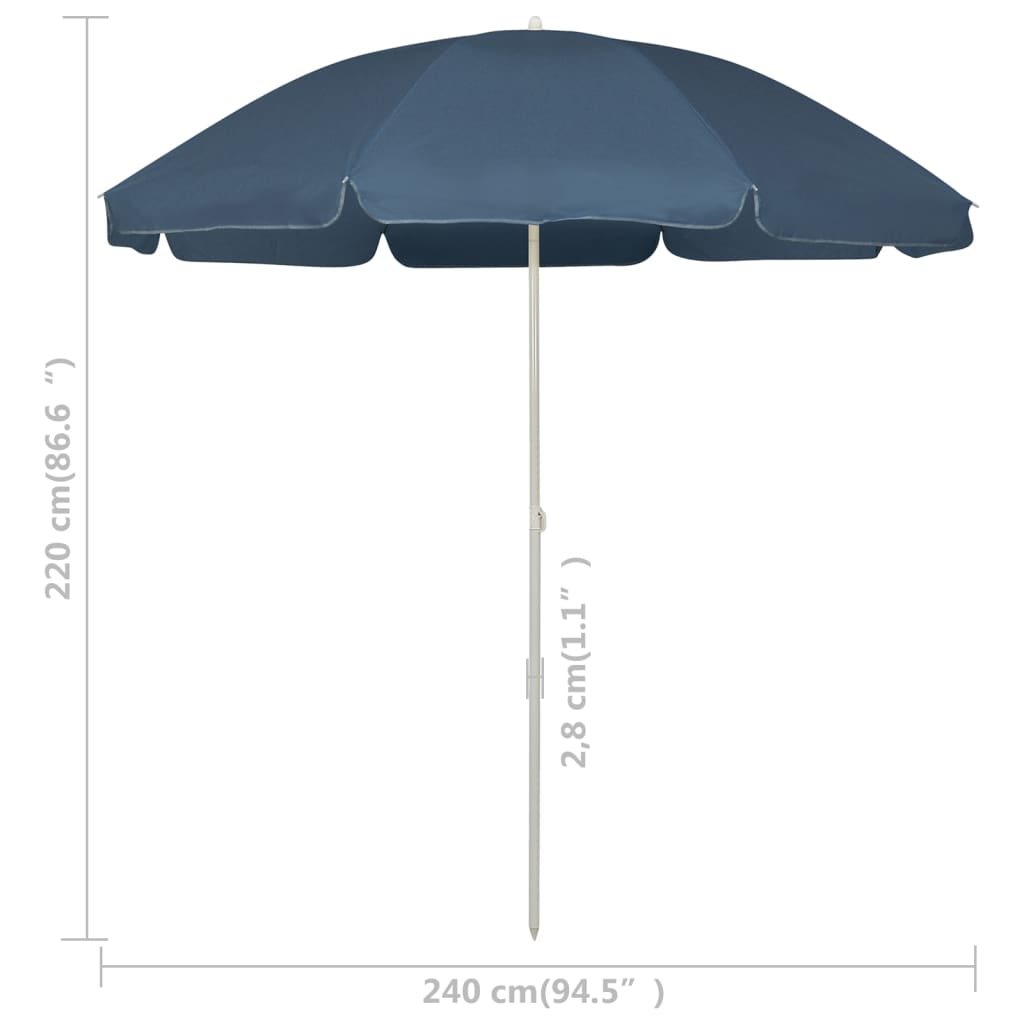 Suncobran za plažu plavi 240 cm
