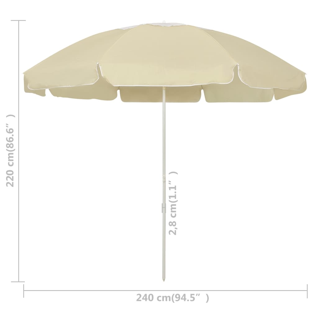 Suncobran za plažu žuta boja pijeska 240 cm
