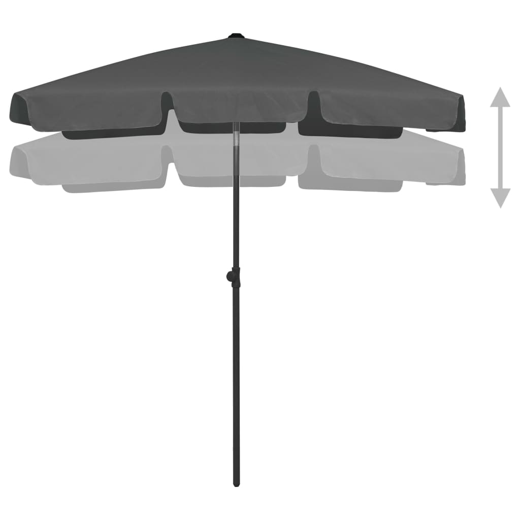 Suncobran za plažu antracit 180 x 120 cm