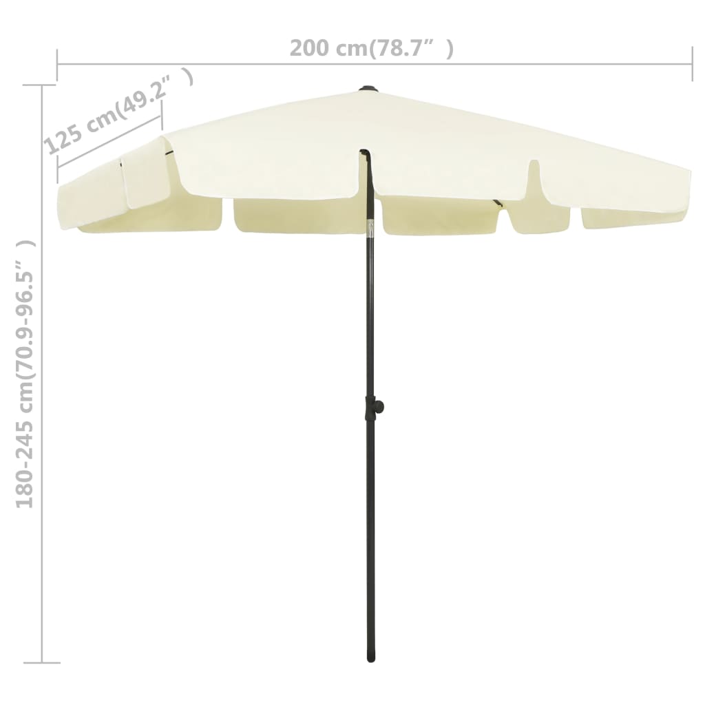 Suncobran za plažu žuta boja pijeska 200 x 125 cm