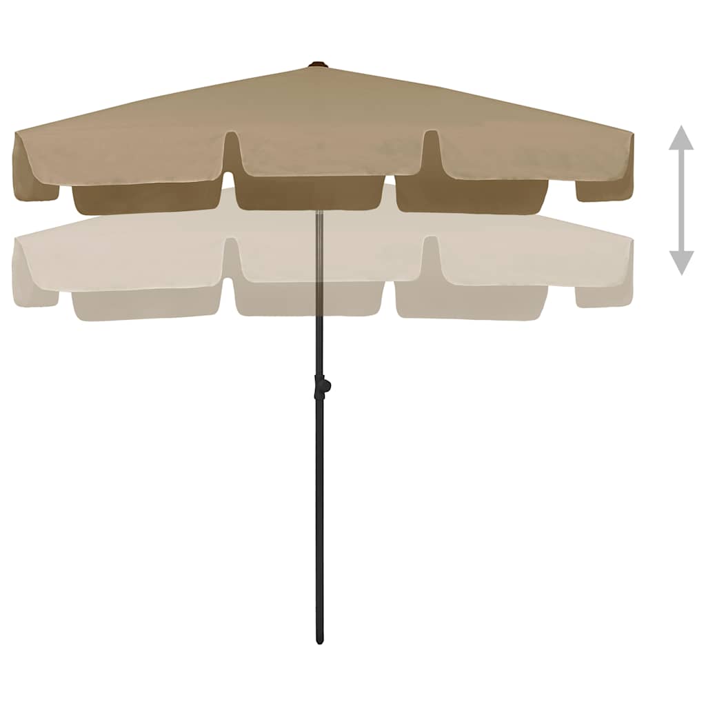 Suncobran za plažu smeđesivi 200 x 125 cm