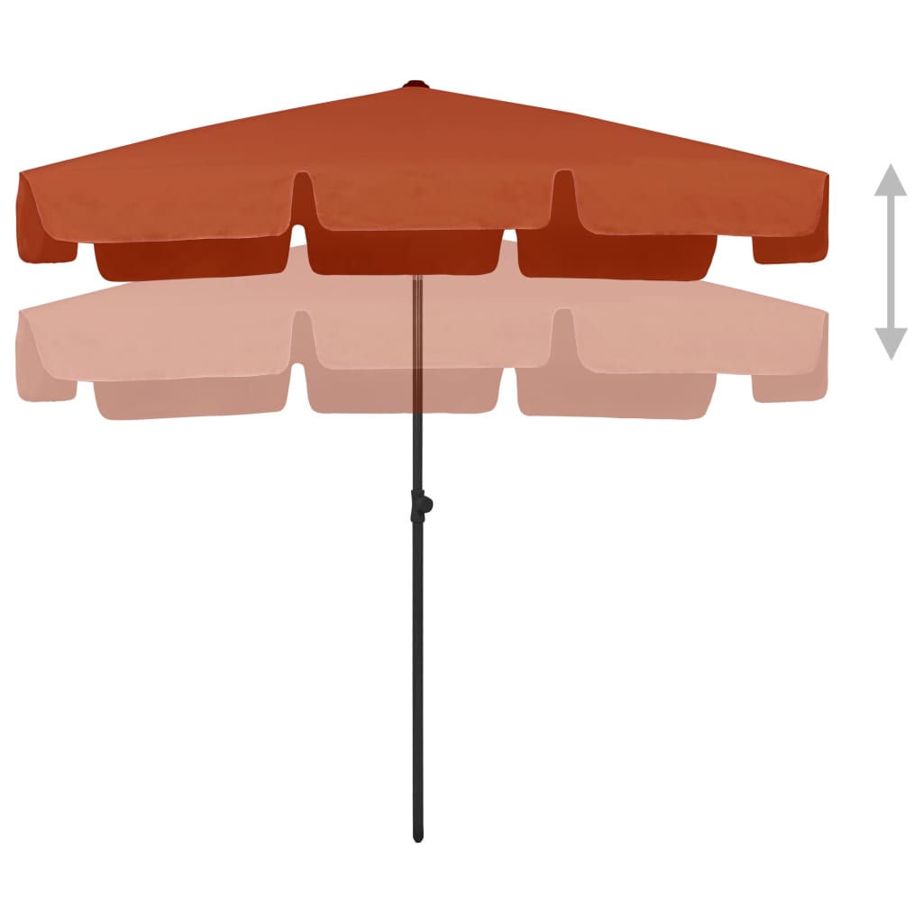 Suncobran za plažu terakota 200 x 125 cm