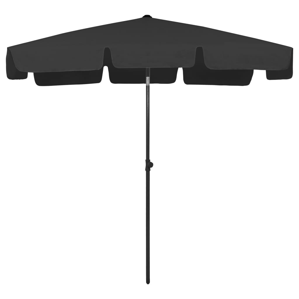 Suncobran za plažu crni 200 x 125 cm