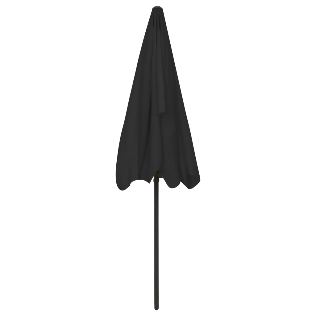 Suncobran za plažu crni 200 x 125 cm
