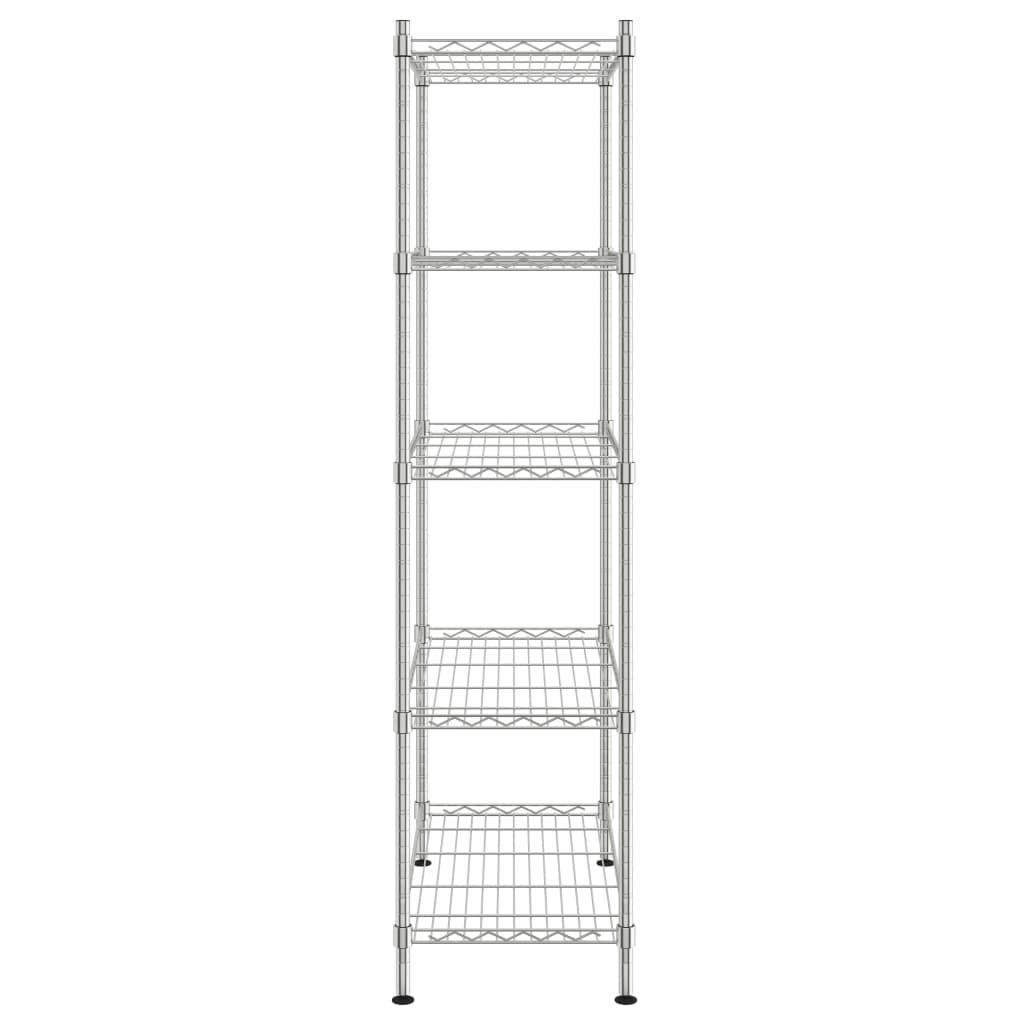 Police za odlaganje s 5 razina 90x35x180 cm kromirane 250 kg