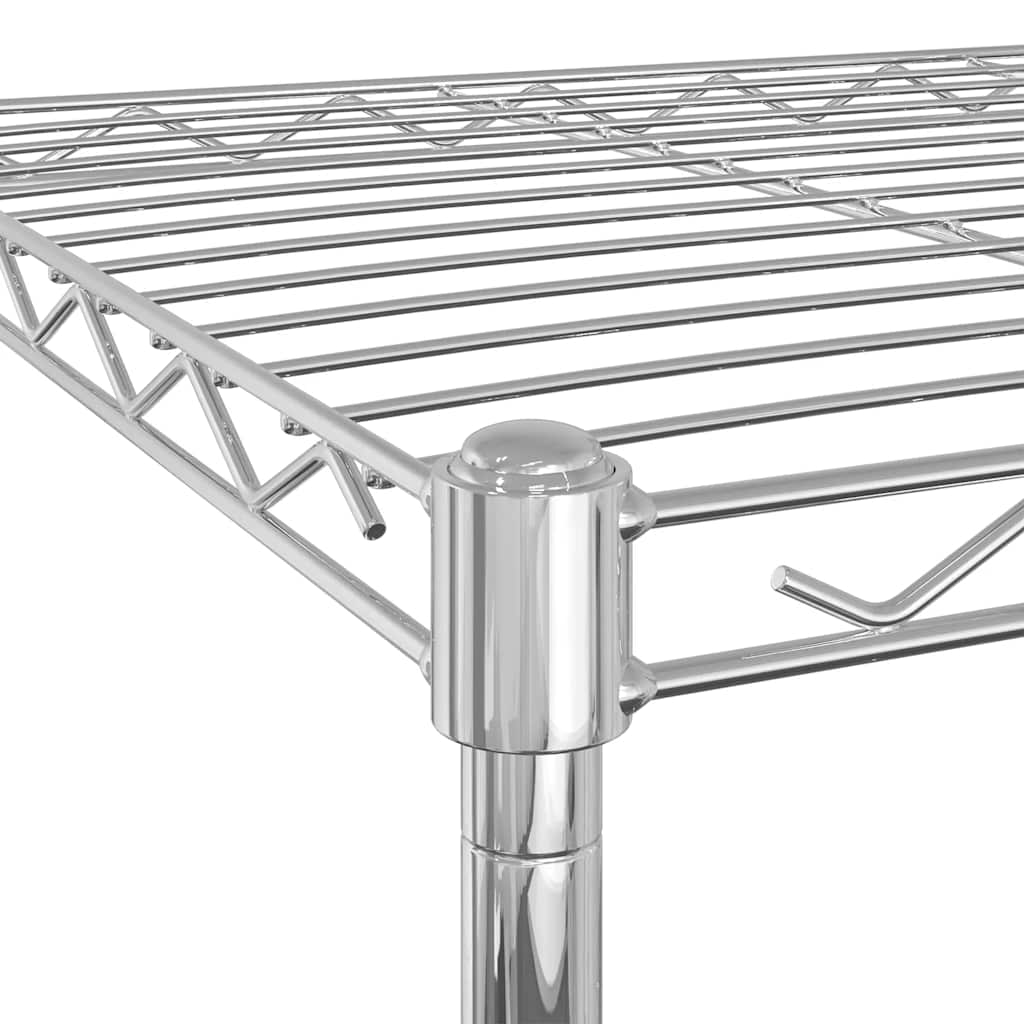Stalak za pohranu s 3 razine 60 x 35 x 81 cm kromirani 150 kg