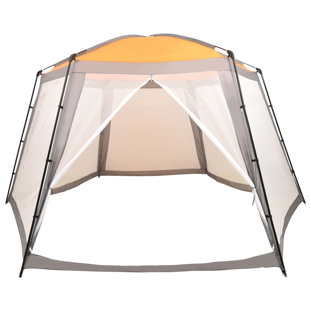 Šator za bazen od tkanine 590 x 520 x 250 cm sivi