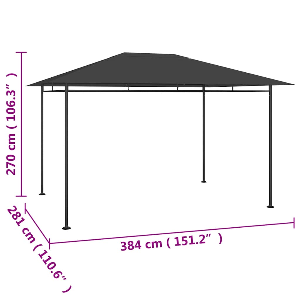 Sjenica 384x281x270 cm antracit 180 g/m²