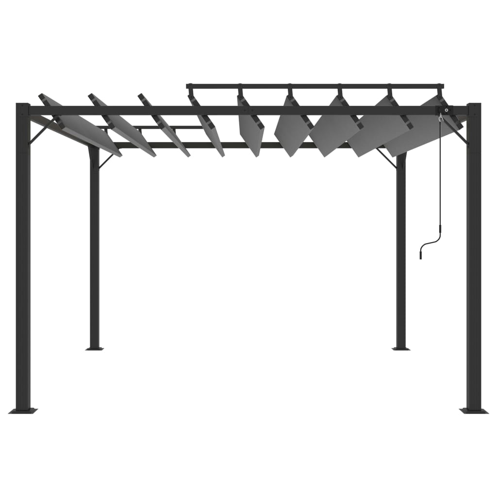 Sjenica s rešetkastim krovom 3x3 m antracit tkanina i aluminij