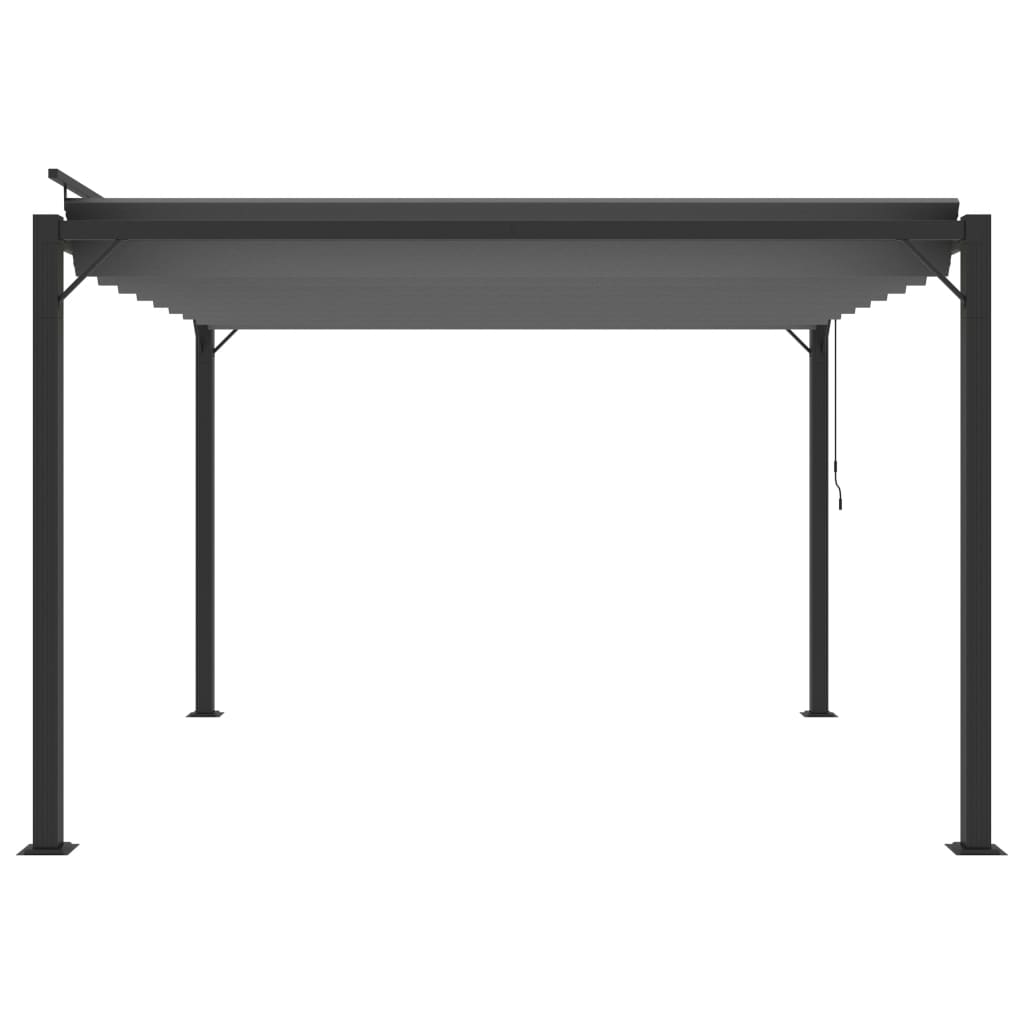Sjenica s rešetkastim krovom 3x3 m antracit tkanina i aluminij