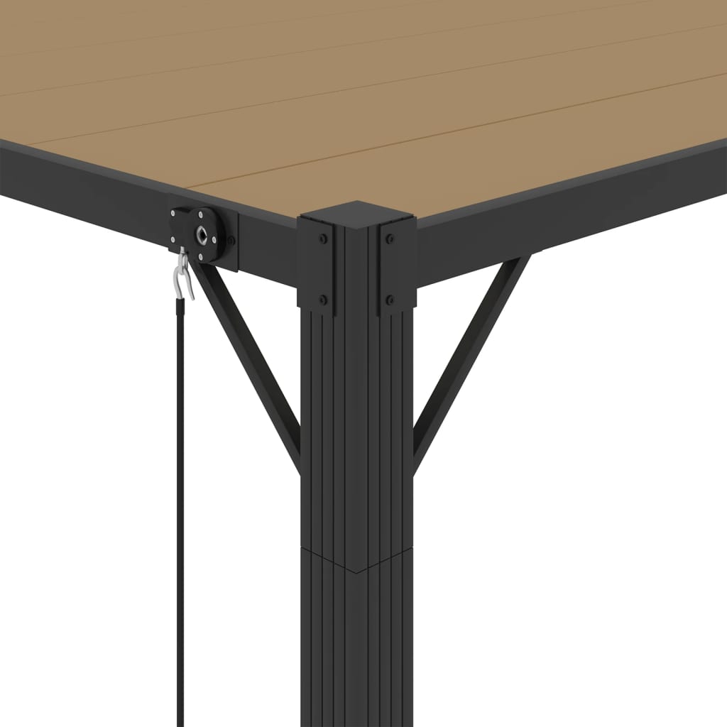 Sjenica s rešetkastim krovom 3x4 m smeđe-siva tkanina/aluminij