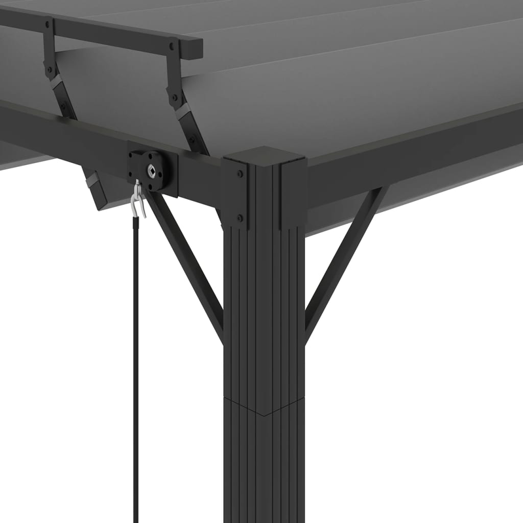 Sjenica s rešetkastim krovom 3x4 m antracit tkanina i aluminij