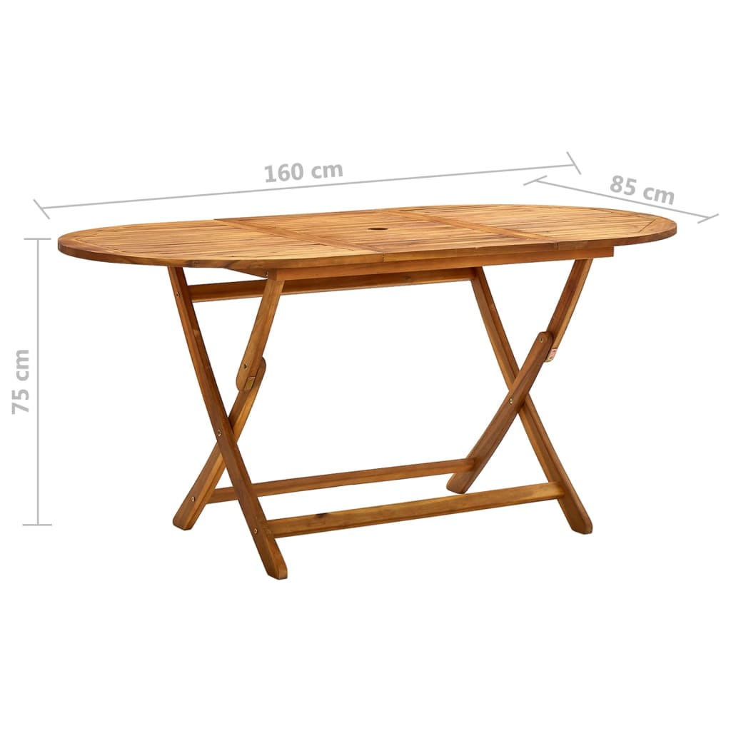 Sklopivi vrtni stol 160 x 85 x 75 cm masivno bagremovo drvo