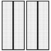 Zastori protiv insekata 2 kom s magnetima 210 x 90 cm crni