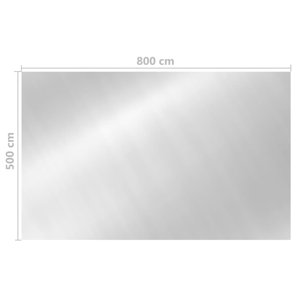 Pravokutni pokrivač za bazen 800 x 500 cm PE srebrni