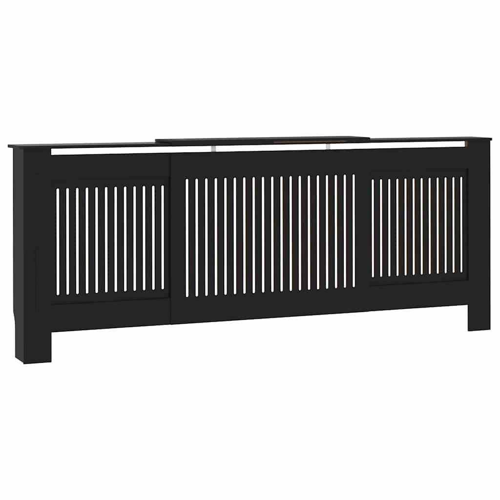 Pokrov za radijator konstruirano drvo crni 205 cm