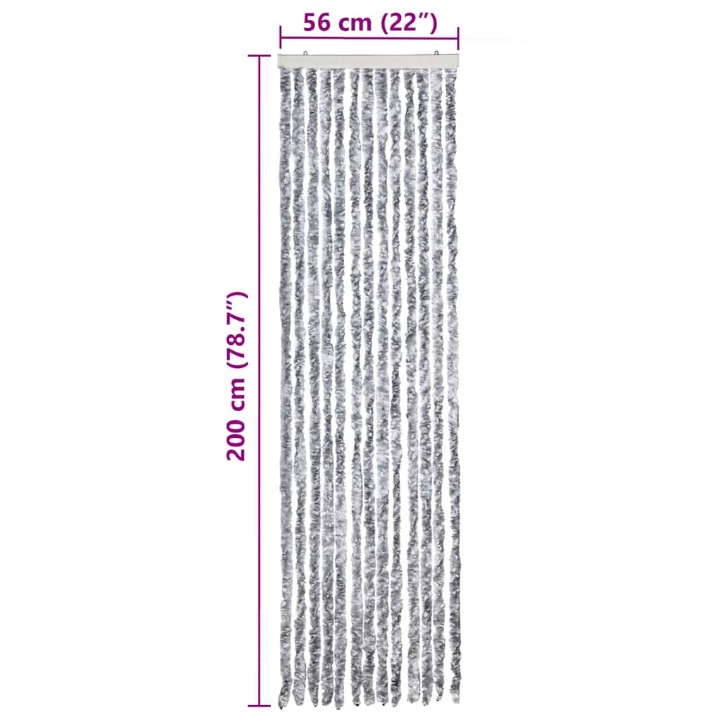 Zastor protiv insekata bijelo-sivi 56 x 200 cm šenil