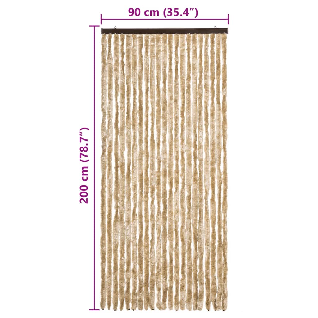 Zastor protiv insekata bež 90 x 200 cm šenil