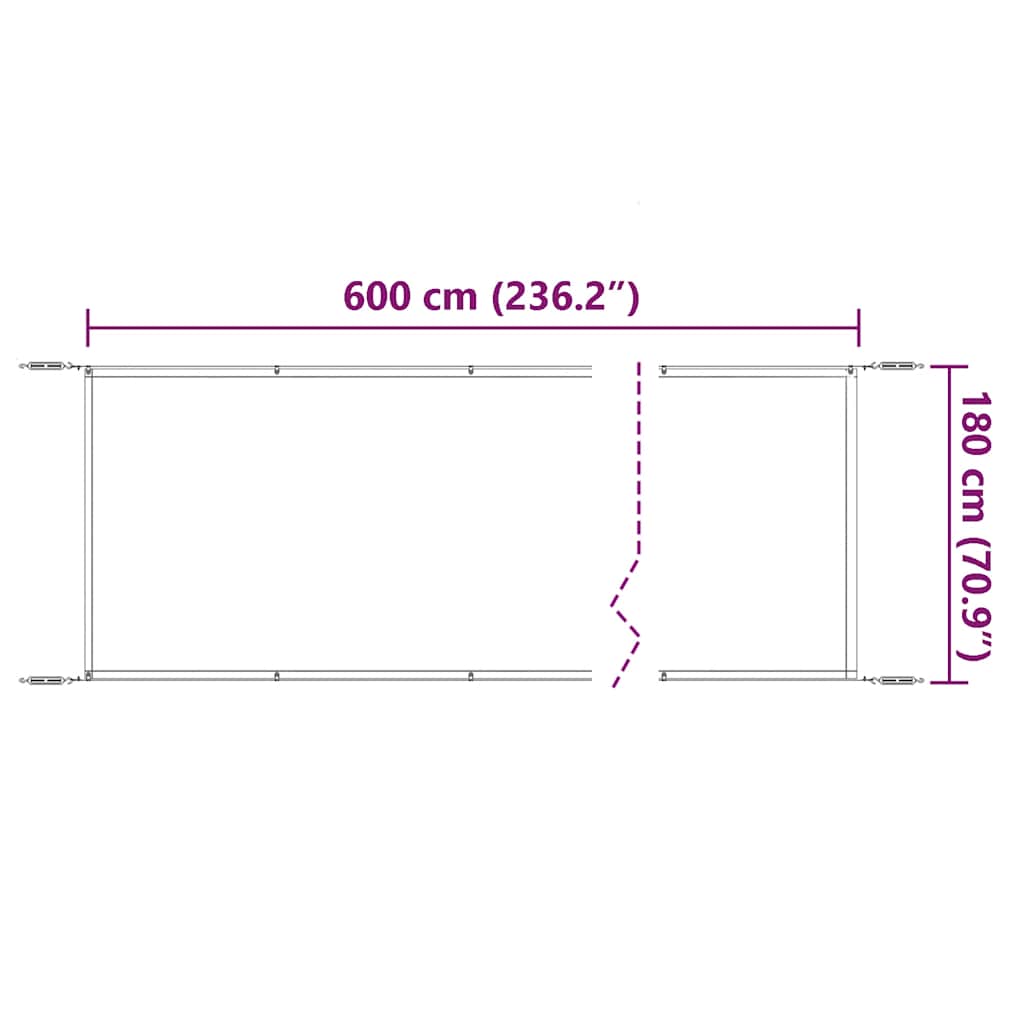 Okomita tenda svjetlozelena 180 x 600 cm od tkanine Oxford