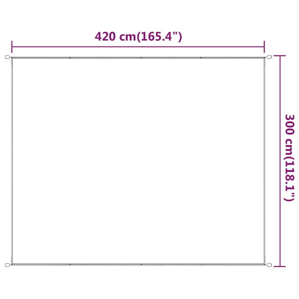 Okomita tenda svjetlozelena 300 x 420 cm od tkanine Oxford