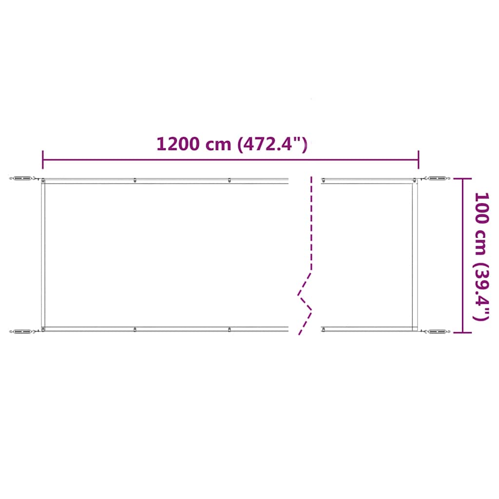 Okomita tenda terakota 100 x 1200 cm od tkanine Oxford