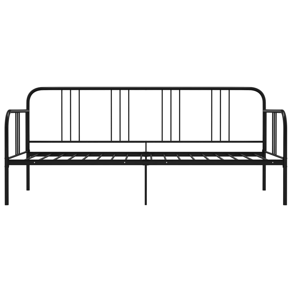 Okvir za krevet na razvlačenje crni metalni 90 x 200 cm