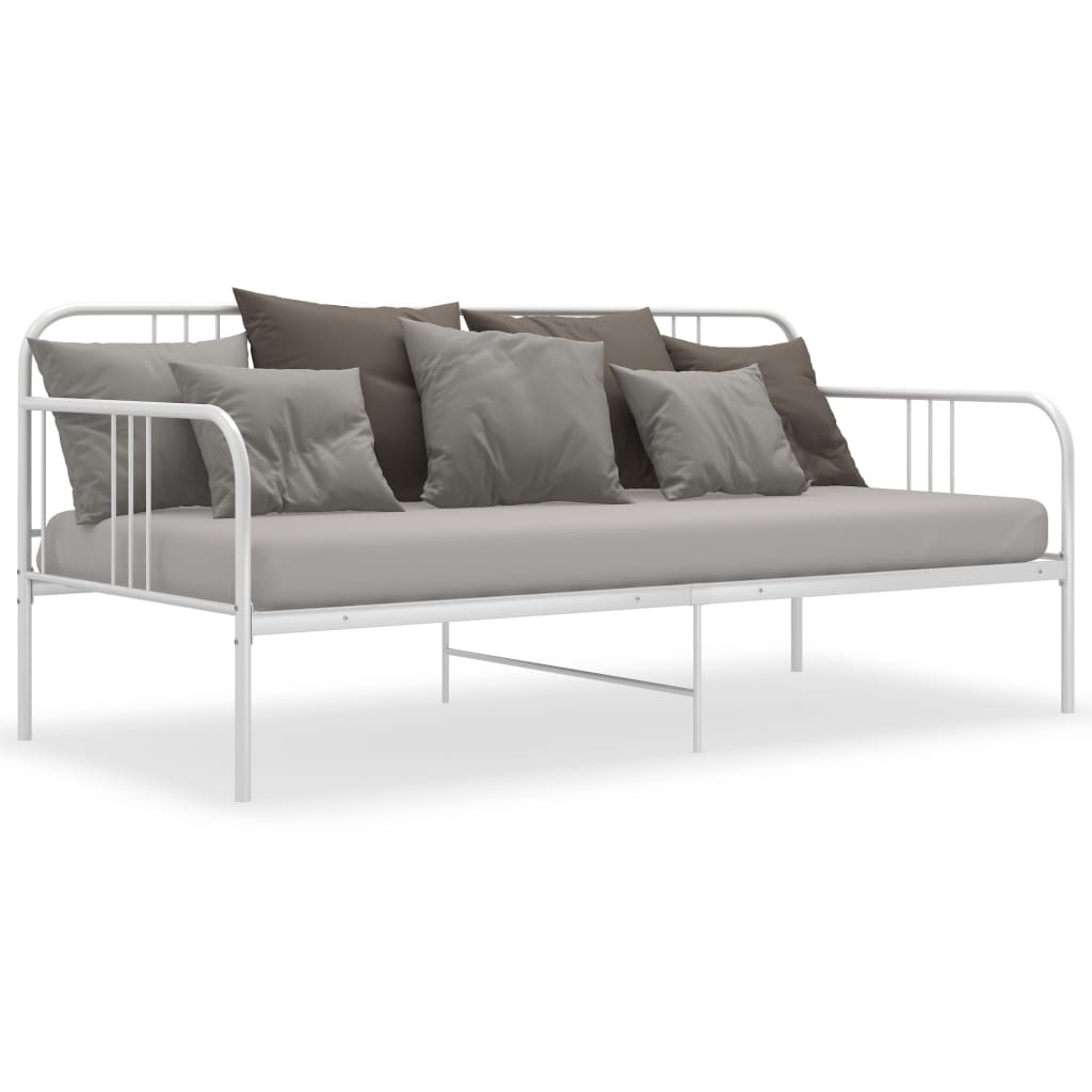 Okvir za krevet na razvlačenje bijeli metalni 90 x 200 cm