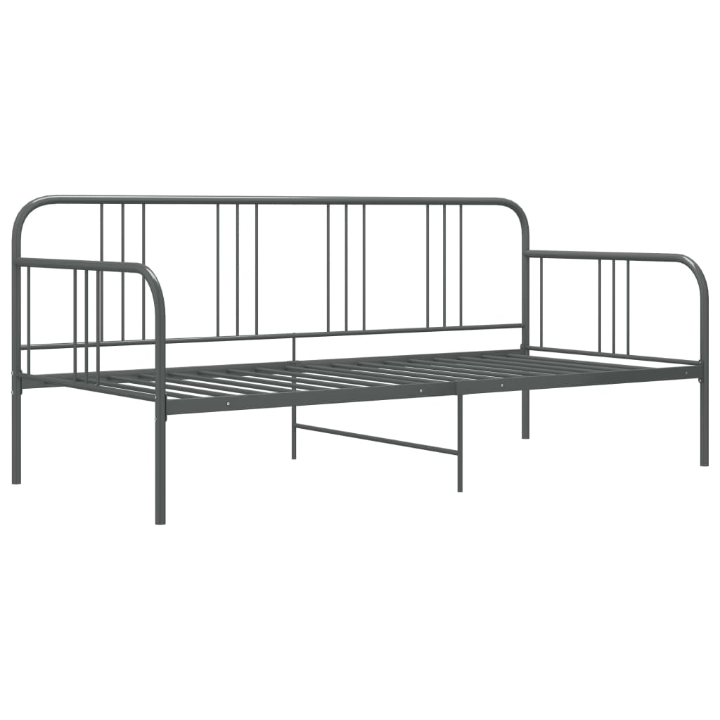 Okvir za krevet na razvlačenje sivi metalni 90 x 200 cm