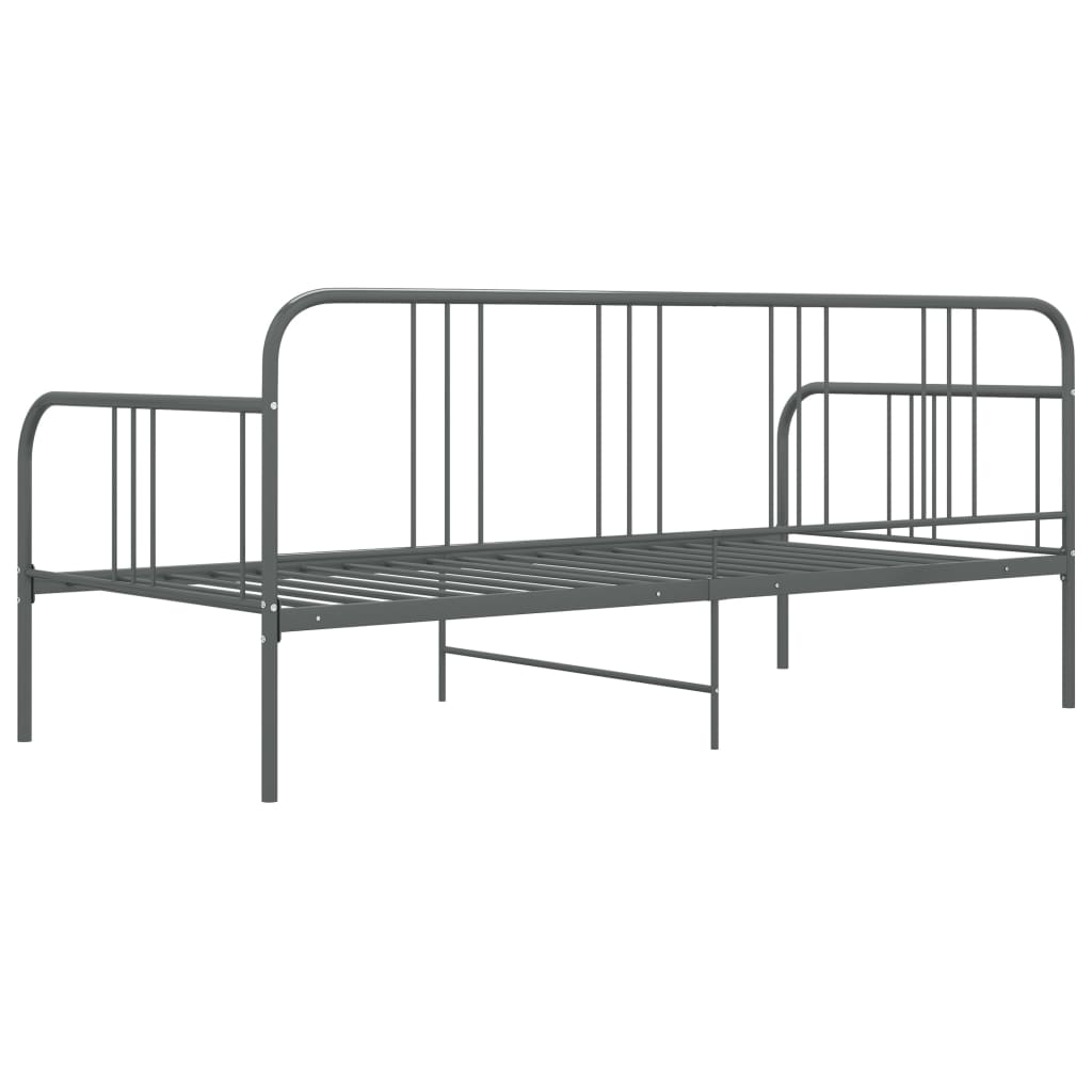 Okvir za krevet na razvlačenje sivi metalni 90 x 200 cm