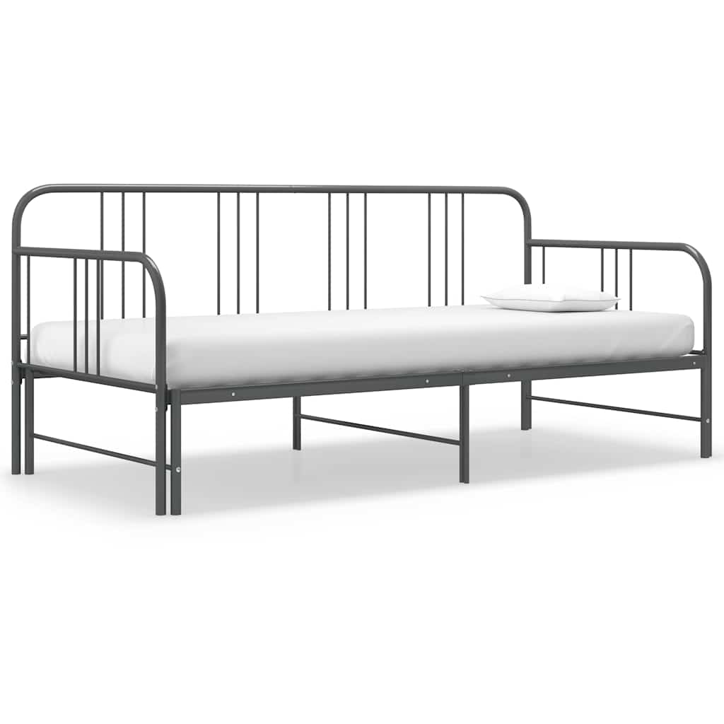 Okvir za krevet na razvlačenje sivi metalni 90 x 200 cm