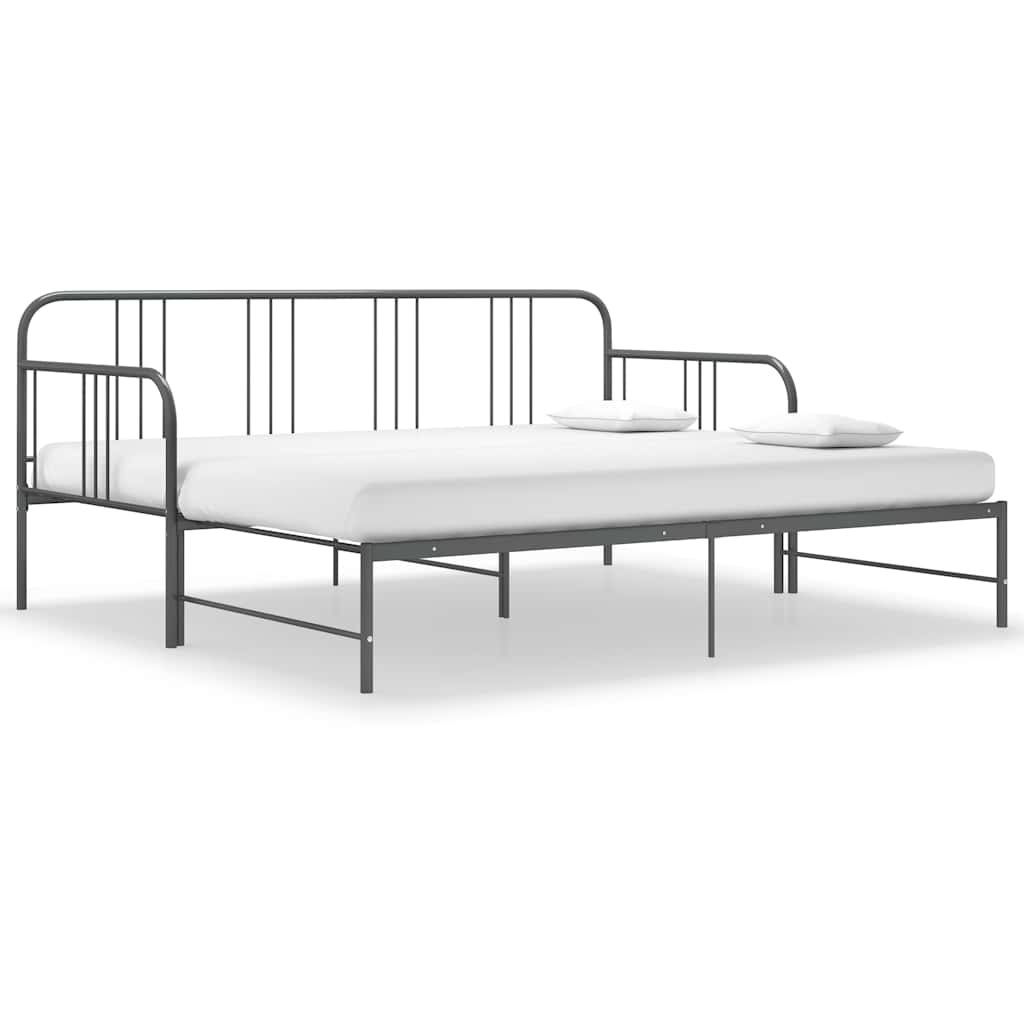 Okvir za krevet na razvlačenje sivi metalni 90 x 200 cm