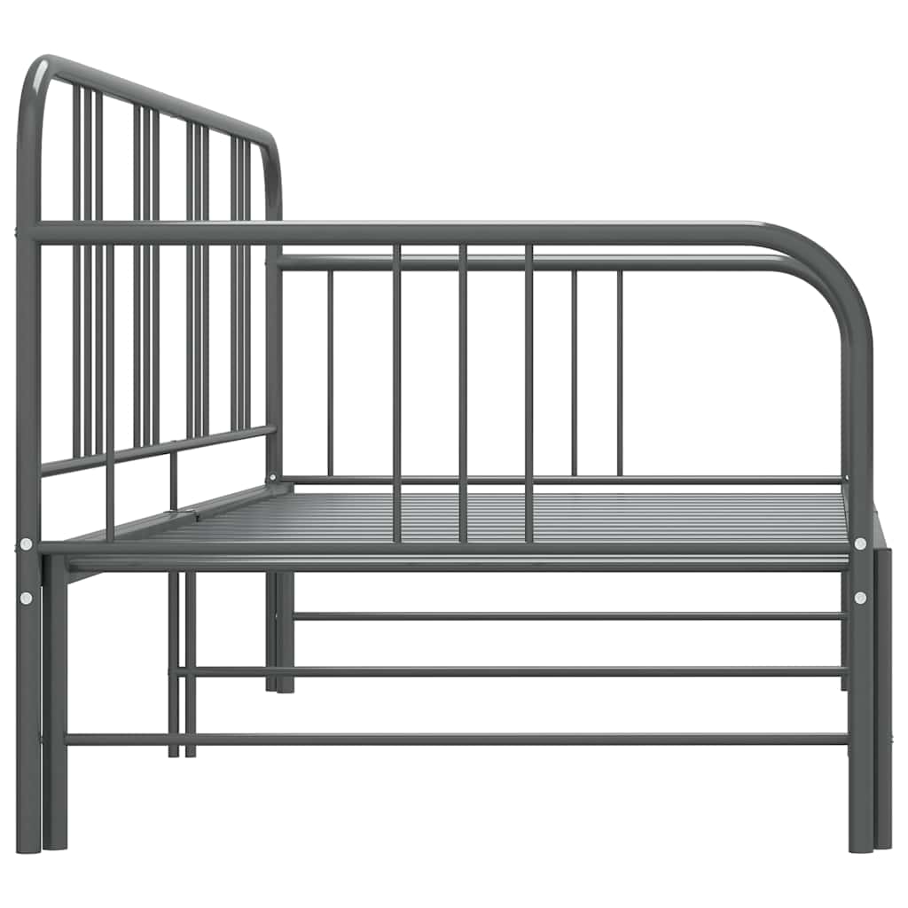 Okvir za krevet na razvlačenje sivi metalni 90 x 200 cm