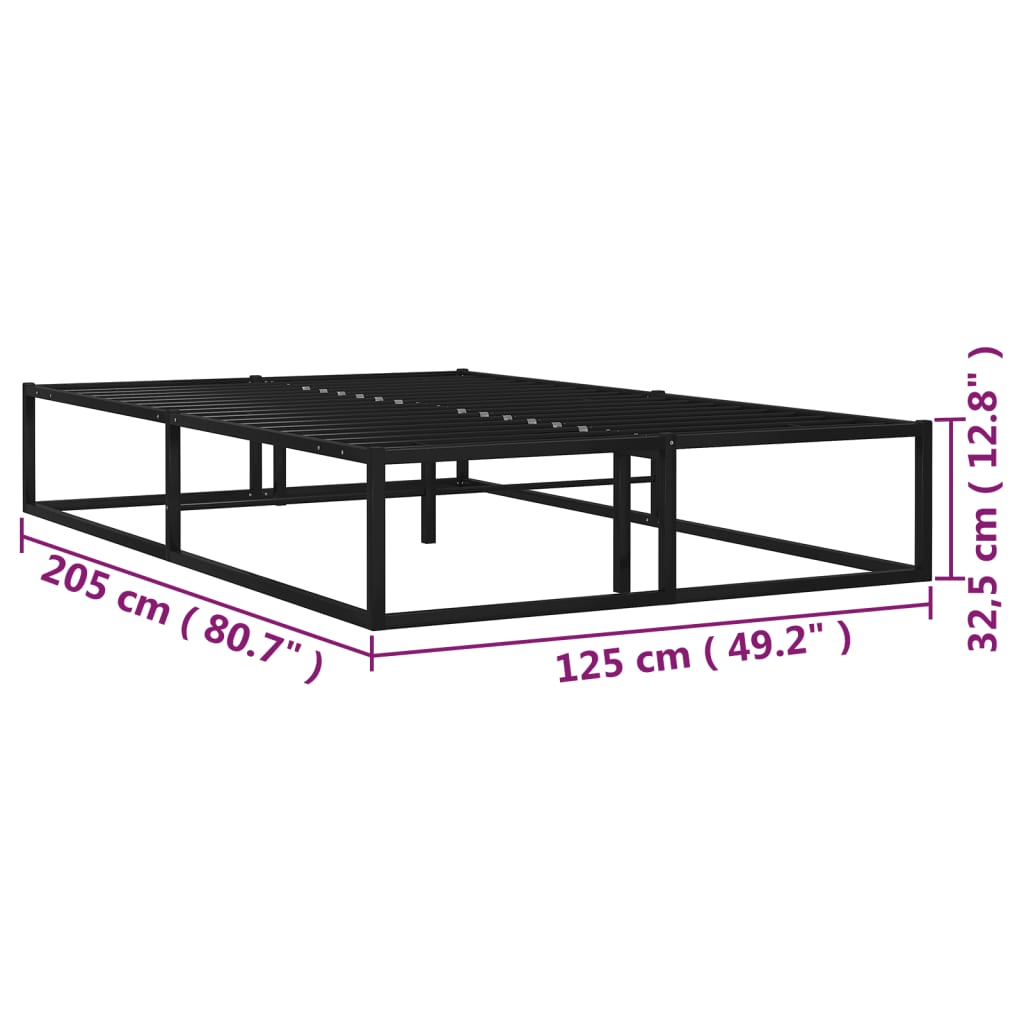 Okvir za krevet crni metalni 120 x 200 cm
