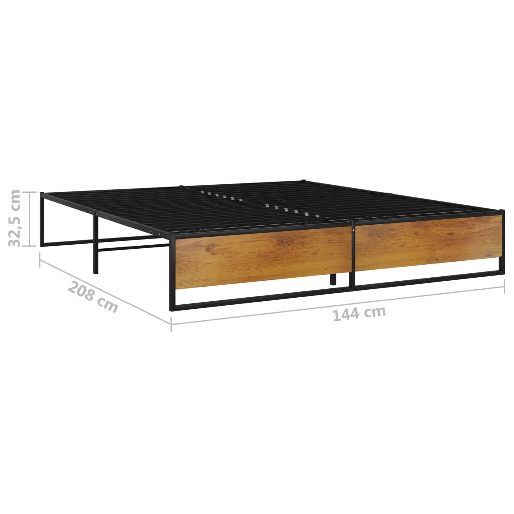 Okvir za krevet crni metalni 140 x 200 cm