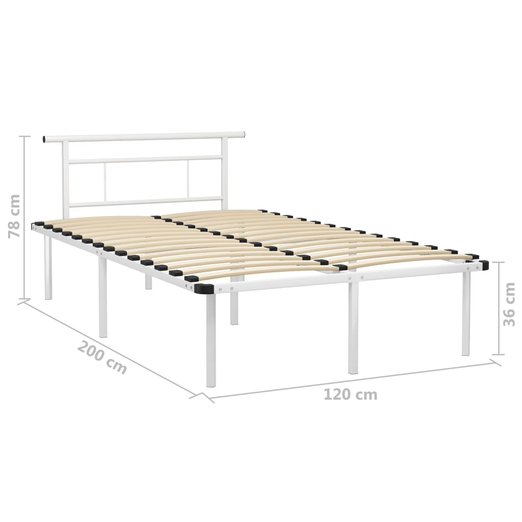 Okvir za krevet bijeli metalni 120 x 200 cm