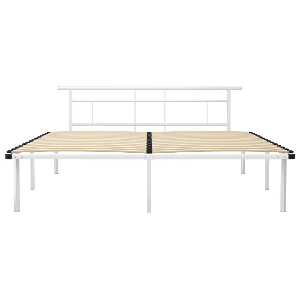 Okvir za krevet bijeli metalni 200 x 200 cm
