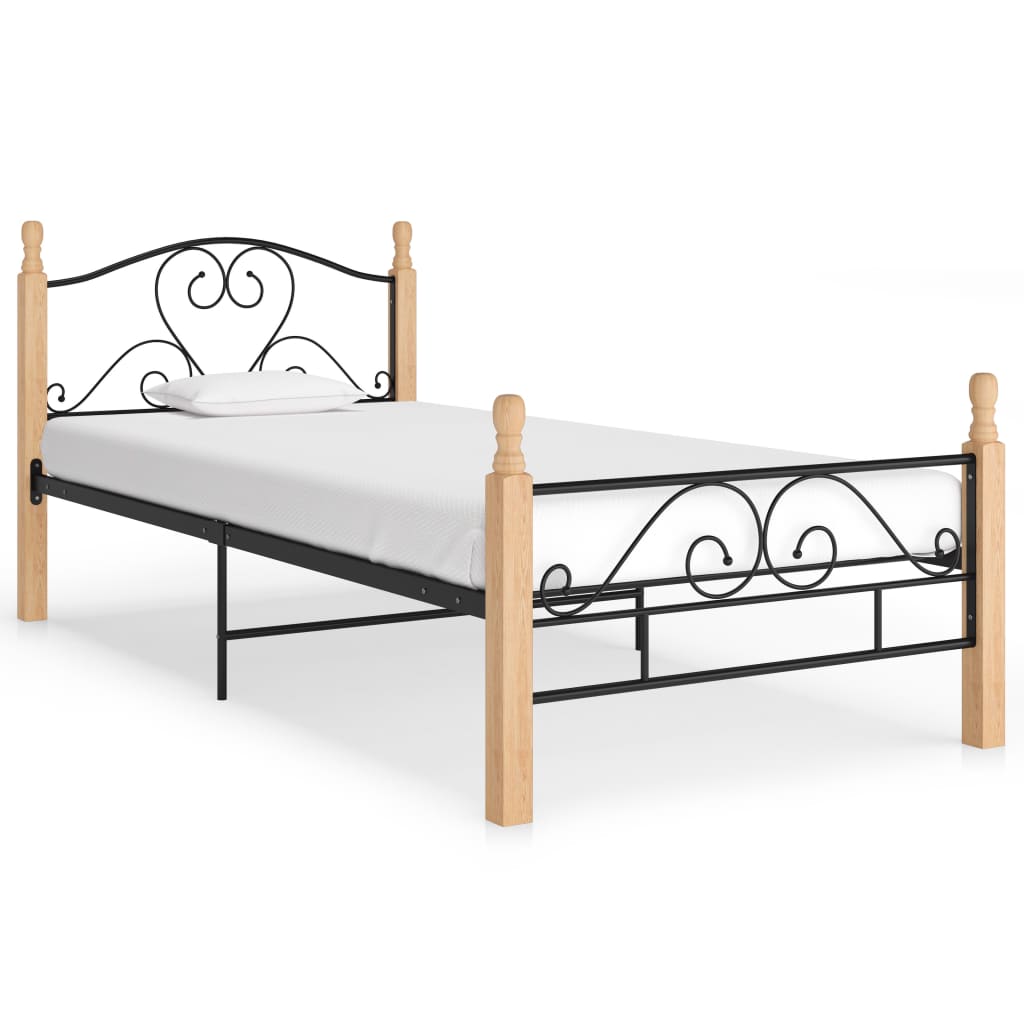 Okvir kreveta crni metalni 90 x 200 cm
