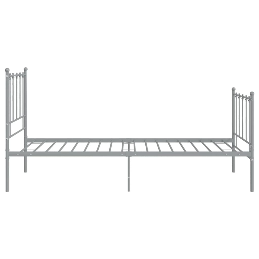 Okvir za krevet sivi metalni 100 x 200 cm