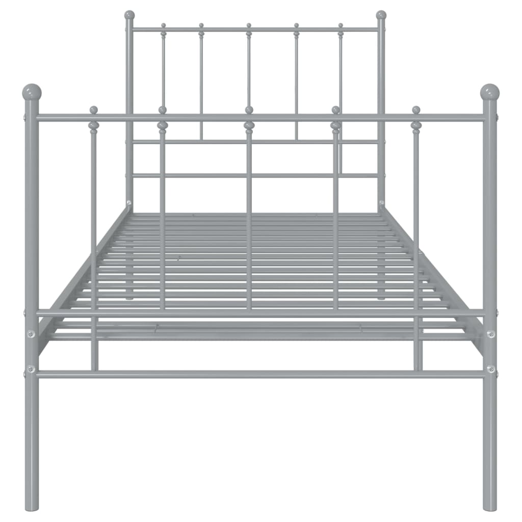 Okvir za krevet sivi metalni 100 x 200 cm