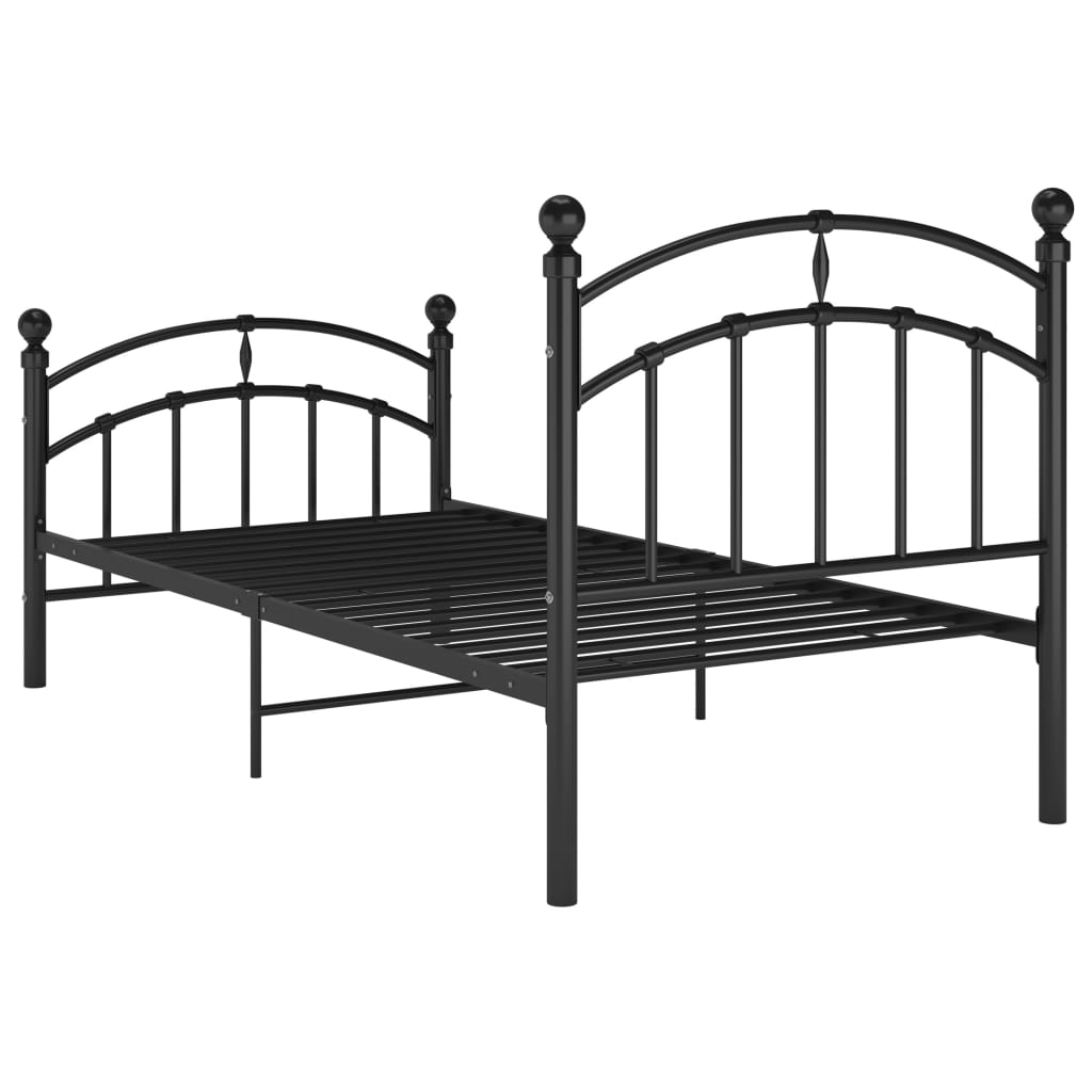Okvir za krevet crni metalni 100 x 200 cm