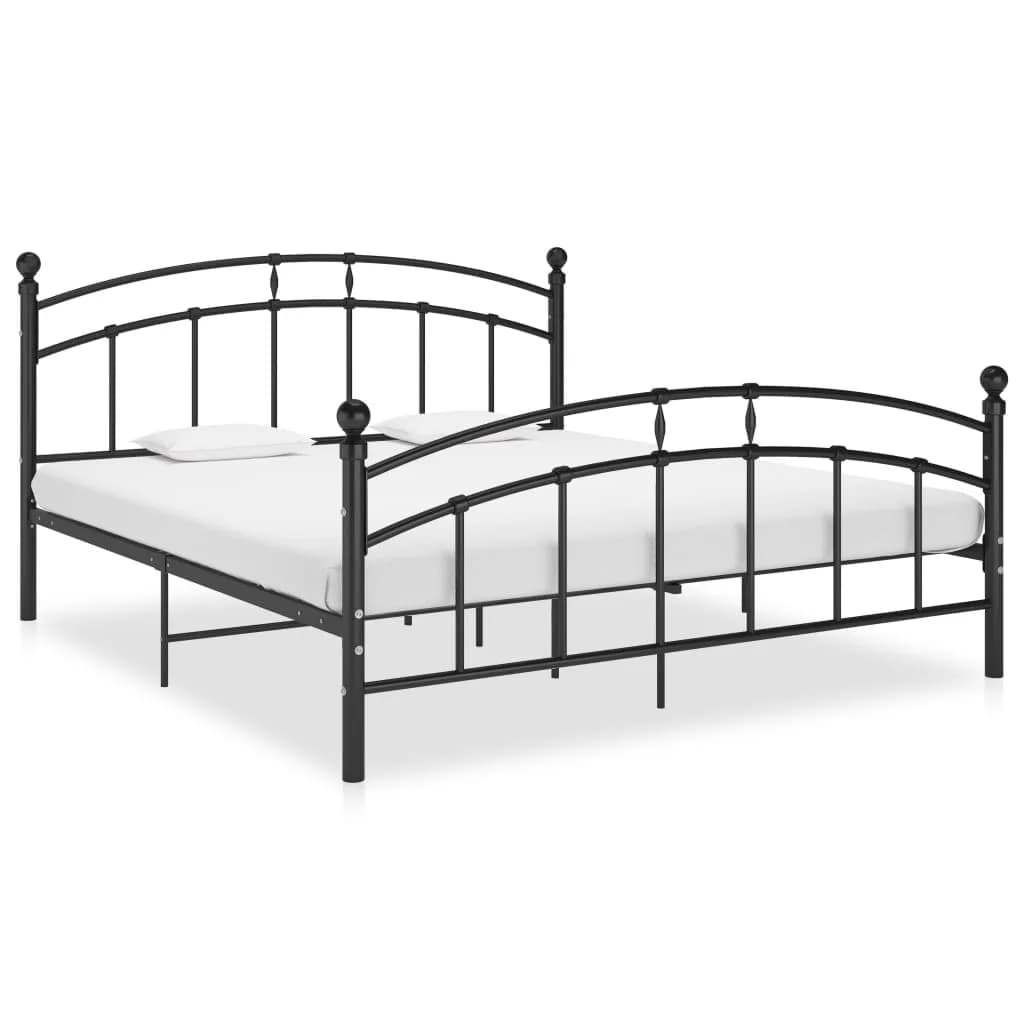 Okvir za krevet crni metalni 160 x 200 cm