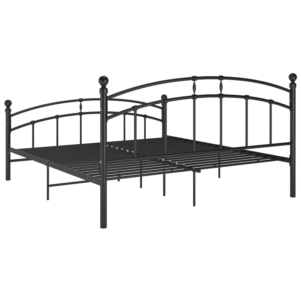 Okvir za krevet crni metalni 160 x 200 cm