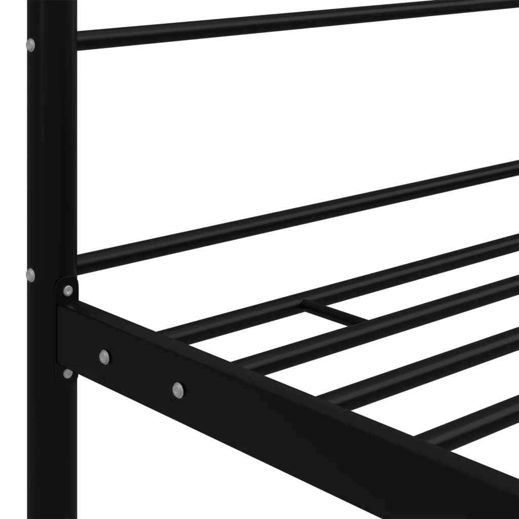 Okvir za krevet s nadstrešnicom crni metalni 90 x 200 cm