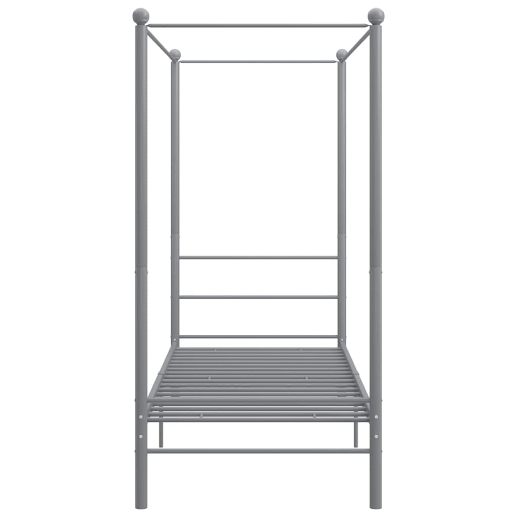 Okvir za krevet s nadstrešnicom sivi metalni 90 x 200 cm